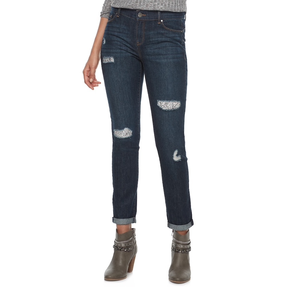 Juicy Couture Embellished Ripped Jeans